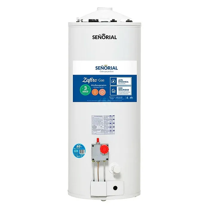 Termotanque Señorial Zafiro Gas 50 L Carga Dual Alta Recuperación